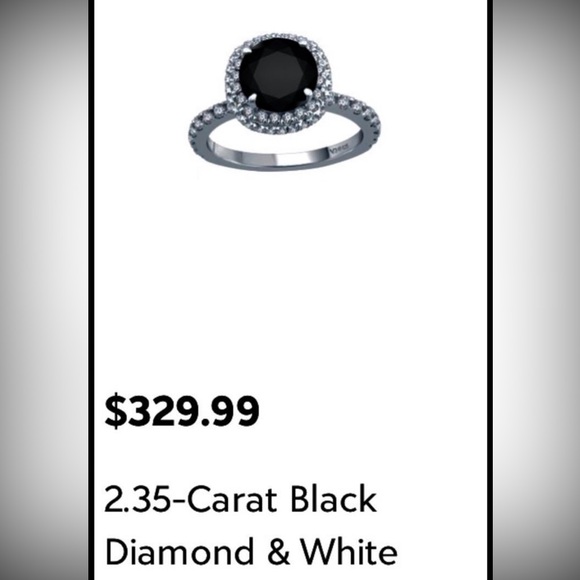 2.35-Carat Black Diamond & White Topaz Pavé 
Round-Cut Ring size 7 - Picture 3 of 7